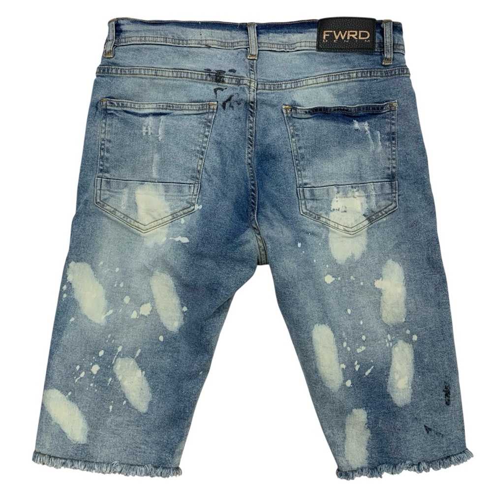 FWRD Denim Distressed Men's Jeans Shorts Size 32 Cotton Stretch - Picture 2 of 6